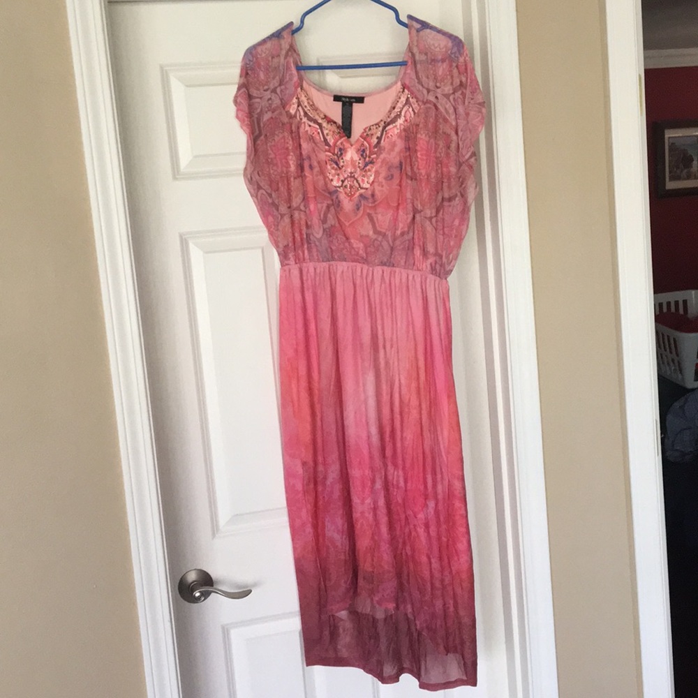 Style & Co high low dress XL-pink. Never worn!